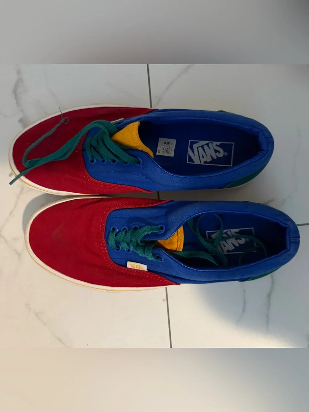 Vans Colorblock Red Blue Green Low-Top Sneakers